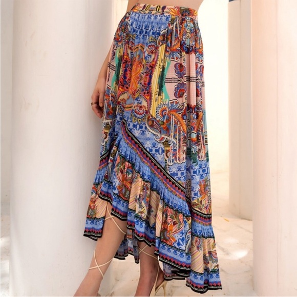 Anthropologie Bhanuni by Jyoti Allaire Maxi Skirt Beaded Bohemian HTF Sz 12